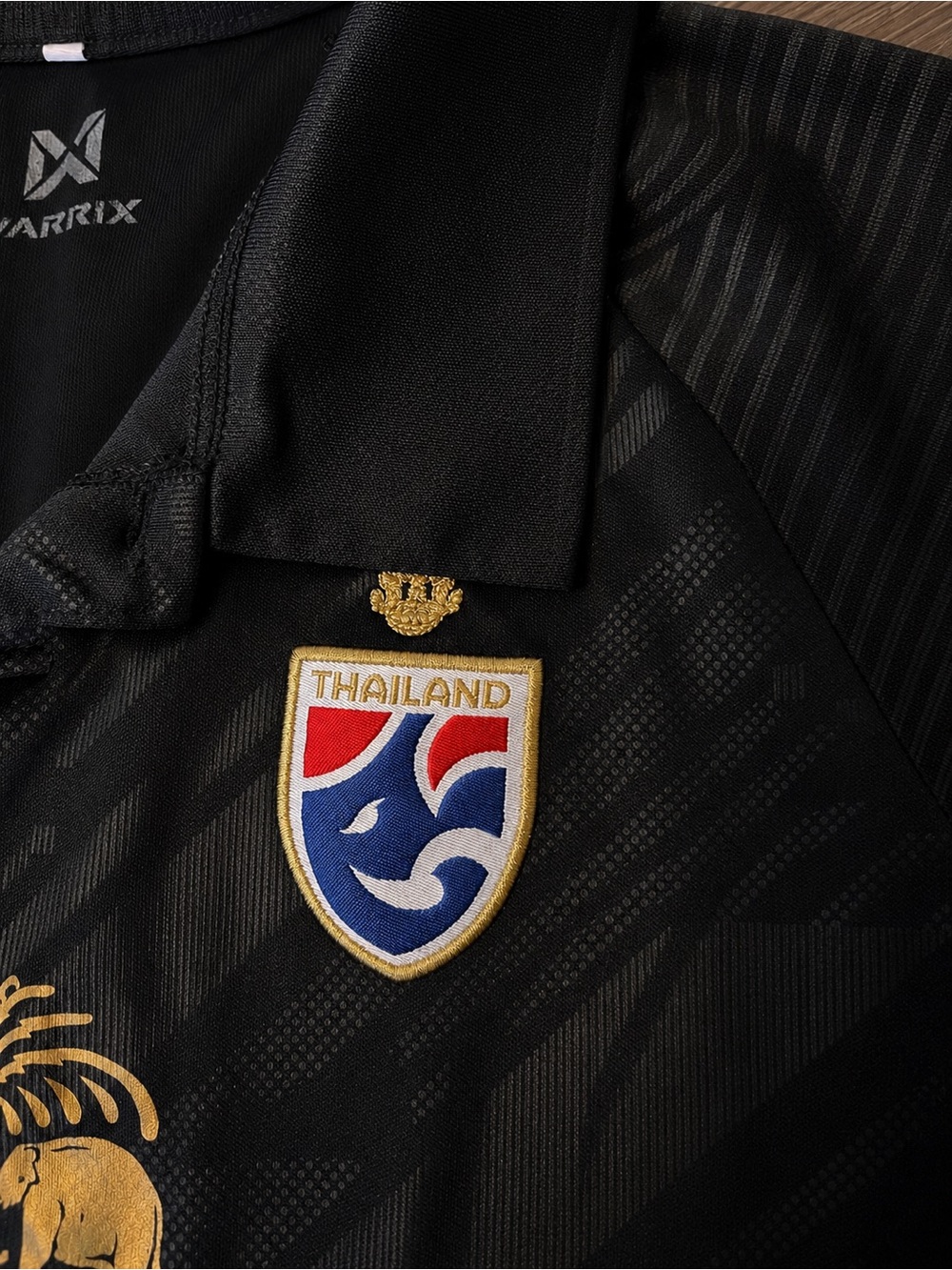 Warrix Thailand National Team Soccer Jersey Black Gold AFC Asian Cup 2023 Youth - Picture 3 of 6